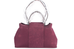 HERMES CABAG BURGUNDY CANVAS WDC