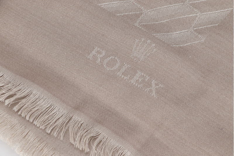 ROLEX KHAKI SILK SCARF WITH BOX