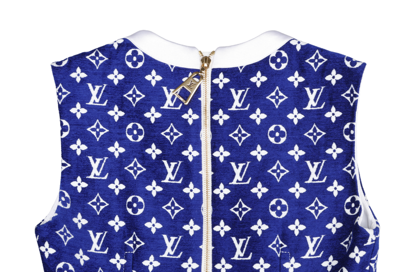 LOUIS VUITTON SLEEVELESS A-LINE DRESS BLUE FRANCE SIZE 34