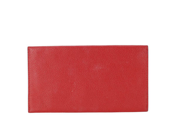 LOUIS VUITTON VEAU CACHEMIRE ENVELOPE POUCH CHINESE NEW YEAR PIG RED LEATHER GOLD HARDWARE NO DUST COVER
