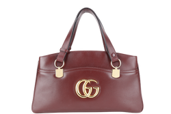 GUCCI GG MARMONT ARLI HANDBAG (550130) MAROON LEATHER GOLD HARDWARE NO DUST COVER