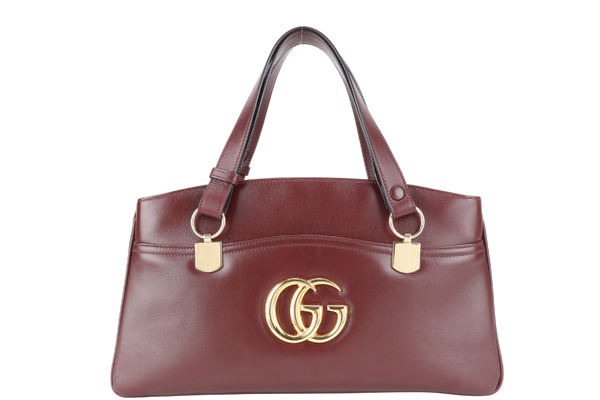 GUCCI GG MARMONT ARLI HANDBAG (550130) MAROON LEATHER GOLD HARDWARE NO DUST COVER