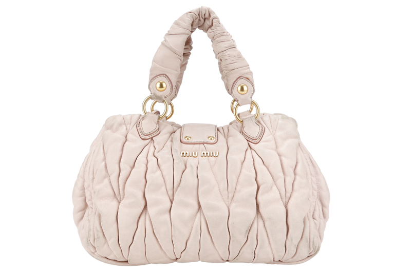MIU MIU MATELASSE BAG PINK CALF LEATHER GOLD HARDWARE NO DUST COVER