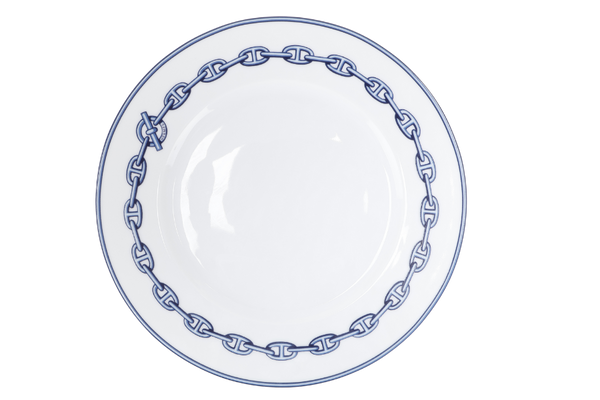 HERMES CHAINE D'ANCRE PORCELAIN PLATE WITH BOX