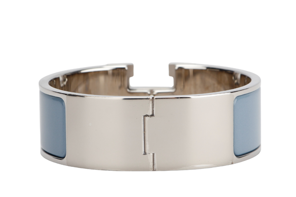 Hermes Clic Clac 2cm MM Size, Gris Orage Color, Silver Hardware, with Dust Cover & Box