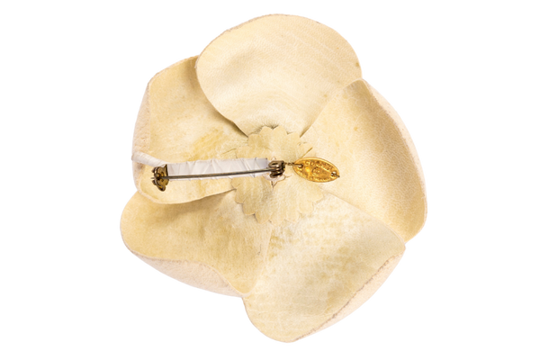 Chanel Camellia Brooch Ivory Color with Box
