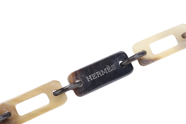 HERMES HORN ATTELAGE LONG NECKLACES BROWN STATION
