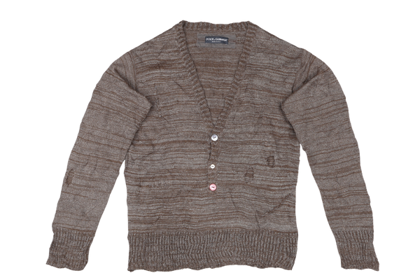 DOLCE & GABBANA BROWN CARDIGAN SIZE 48