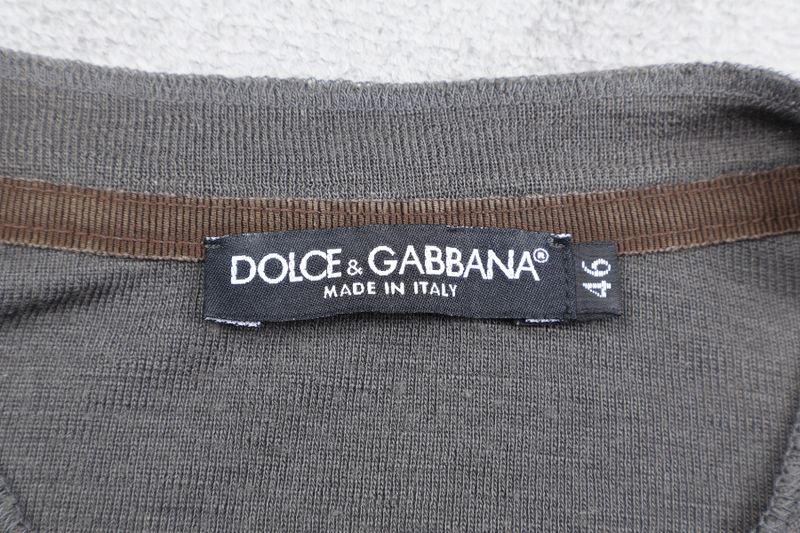 DOLCE & GABBANA GREY LONG SLEEVE T-SHIRT 46
