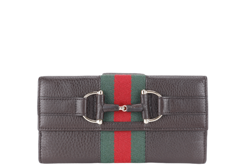 GUCCI HORSEBIT PURSES DARK BROWN GOLD HARDWARE NO DUST COVER