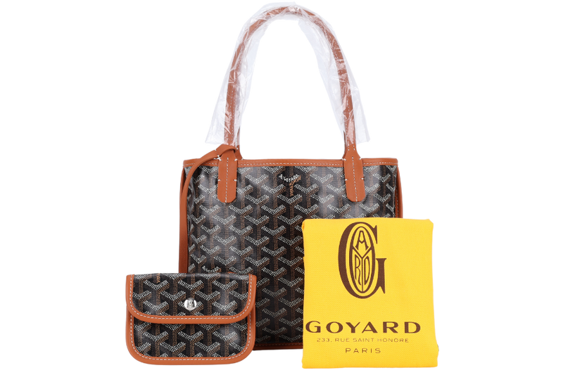 GOYARD ANJOU MINI BAG BLACK AND TAN COLOR WITH DUST COVER