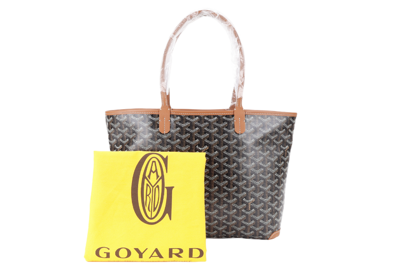 GOYARD ARTOIS PM BAG BLACK AND TAN COLOR WITH DUST COVER