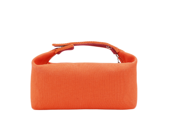 HERMES BRIDE A BRAC TRAVEL CASE TOILE PM ORANGE COLOR, NO DUST COVER