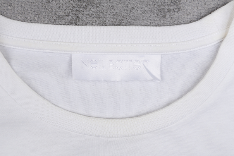 NEIL BARRETT THUNDERBOLT PRINT GRAPHIC SHIRT SLEEVE WHITE