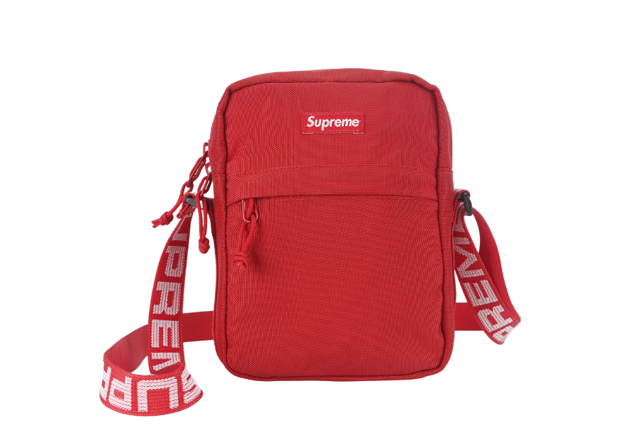 supreme red canvas ss18 sling bag no dust cover