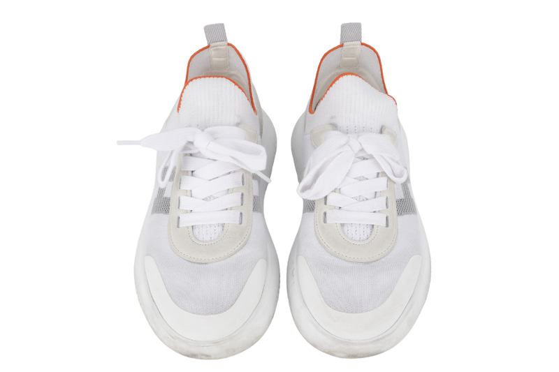 HERMES CREW SNEAKERS WHITE SIZE 37