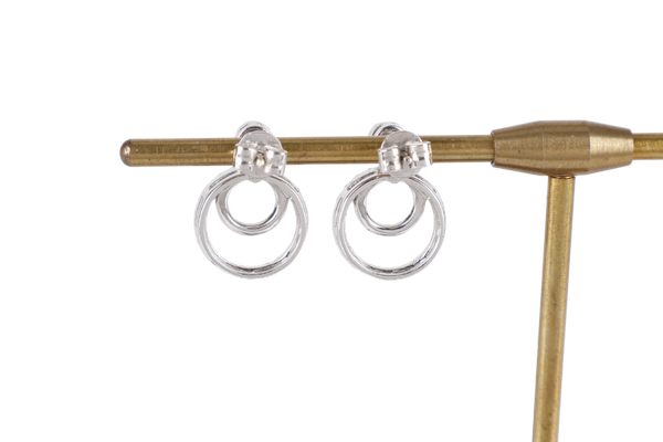 K18 750 WHITE GOLD EARRINGS WITH DIAMONDS