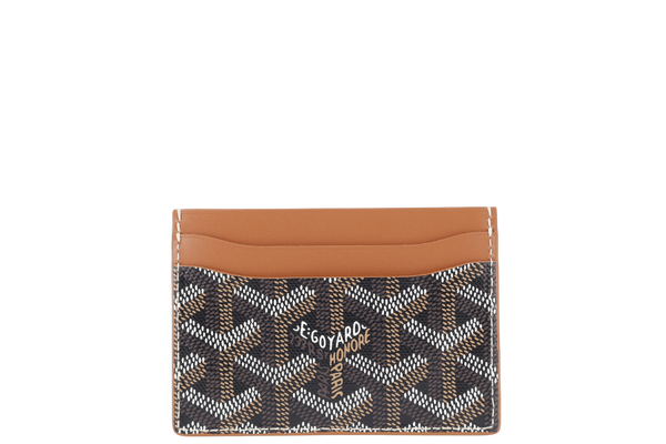 GOYARD SAINT-SULPICE CARD WALLET BLACK AND TAN COLOR WITH BOX