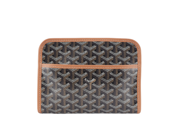 GOYARD JOUVENCE PM TOILETRY BAG BLACK AND TAN COLOR WITH DUST COVER