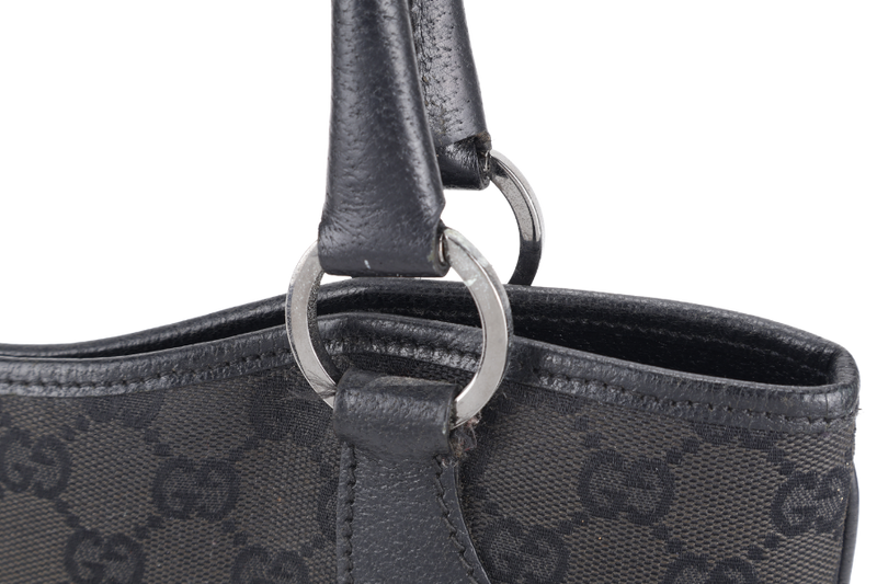 GUCCI BLACK CANVAS TOTE BAG SILVER HARDWARE NO DUST COVER