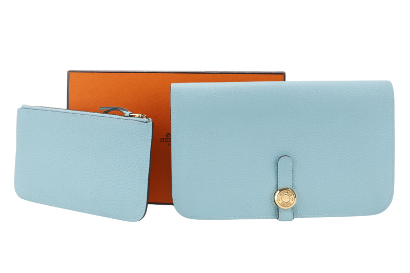 Hermes Dogon Duo 钱包，蓝色环礁