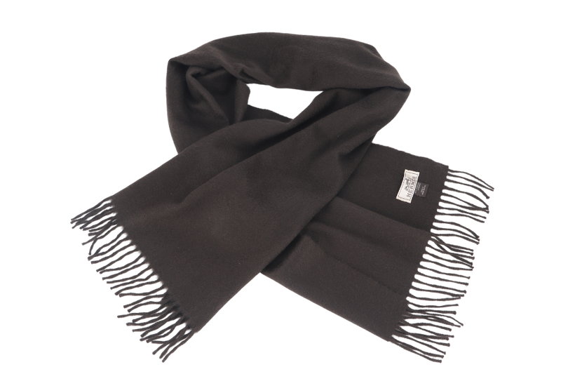 HERMES DARK BROWN SHAWL 150 X 40CM NO DUST COVER