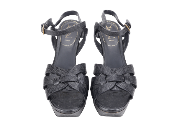 YVES SAINT LAURENT (YSL) TRIBUTE SANDAL BLACK SIZE 38