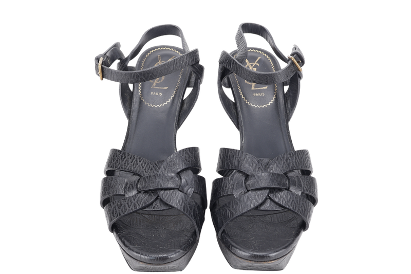 YVES SAINT LAURENT (YSL) TRIBUTE SANDAL BLACK SIZE 38