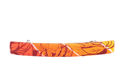 HERMES SILK HAIR CLIP ORANGE WITH BOX