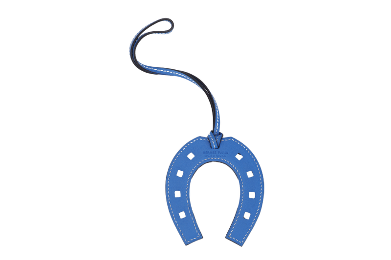 HERMES HORSE SHOE CHARM BLUE PARADISE