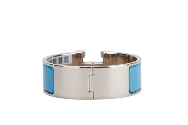 HERMES CLIC CLAC 2CM PM SIZE BLUE CIELO SILVER HARDWARE WITH BOX