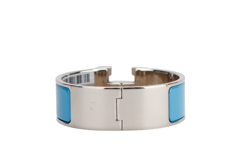 HERMES CLIC CLAC 2CM PM SIZE BLUE CIELO SILVER HARDWARE WITH BOX