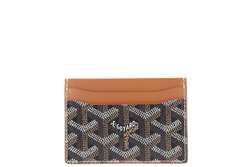GOYARD SAINT-SULPICE CARD WALLET BLACK AND TAN COLOR WITH BOX