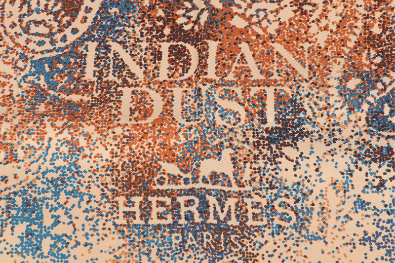 HERMES SILK SCARF INDIAN DUST BROWN WITH BOX
