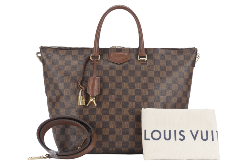 LOUIS VUITTON BELMONT TOTE BAG (N63169) DAMIER EBENE CANVAS WITH DUST COVER, LOCK & KEYS