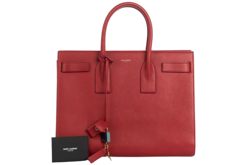 YSL Sac De Jour 大号红色皮革托特包