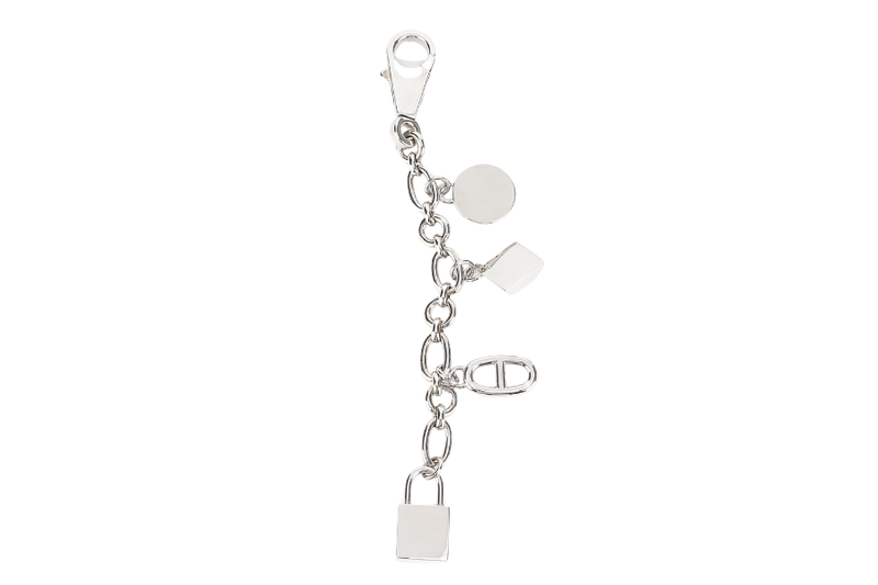 HERMES BRELOQUE OLGA BAG CHARM PALLADIUM WITH BOX