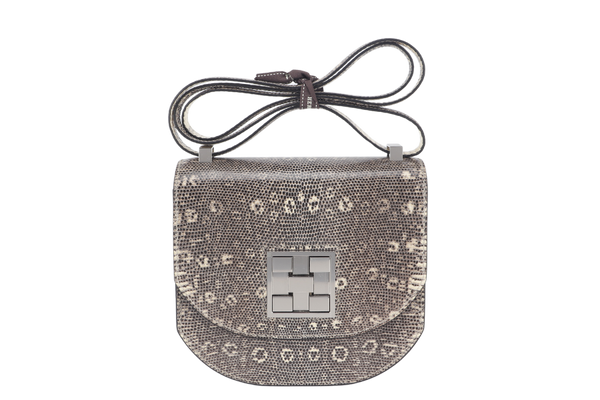 HERMES MOSAIQUE MINI 17 STAMP D (YEAR 2019) OMBRE LIZARD SILVER HARDWARE WITH DUST COVER