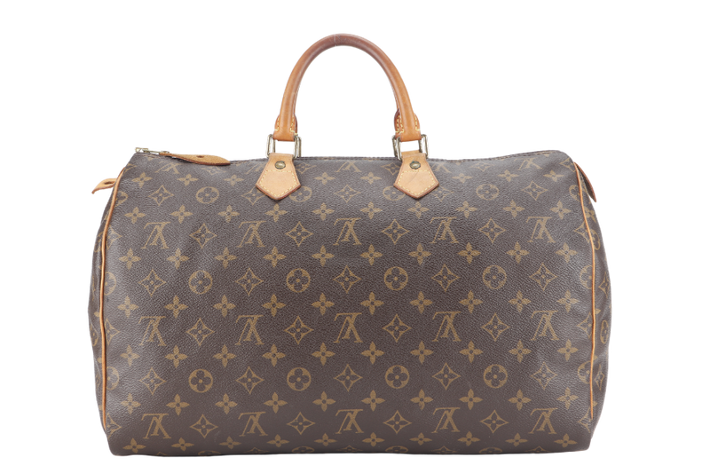 LOUIS VUITTON M41522 SPEEDY 40 MONOGRAM CANVAS GOLD HARDWARE WITH 1 KEY AND PADLOCK WITH DUST COVER