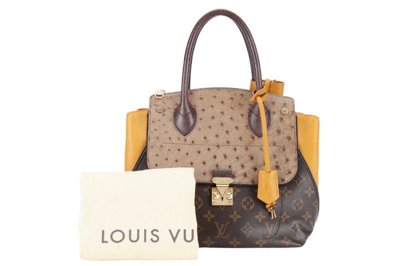 LOUIS VUITTON MAJESTUEUX PM BAG (MONOGRAM x OSTRICH x LIZARD) WITH DUST COVER