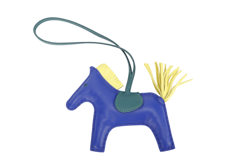 HERMES GRIGRI RODEO MM BLEU ELECTRIC MILO LAMBSKIN LEATHER WITH BOX