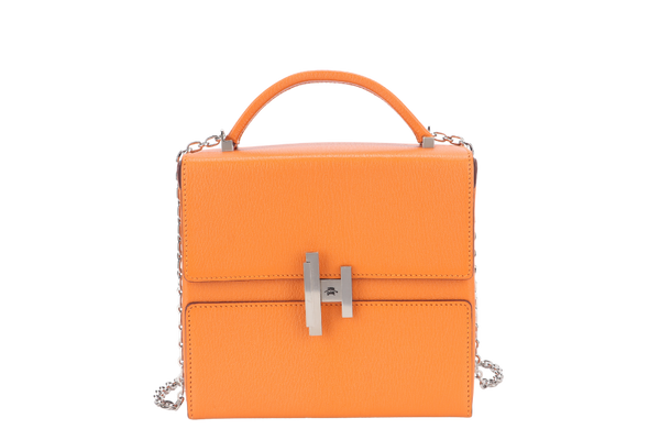 HERMES CINHETIC APRICOT COLOR CHEVRE LEATHER SILVER HARDWARE STAMP C (YEAR 2018) WITH DUST COVER