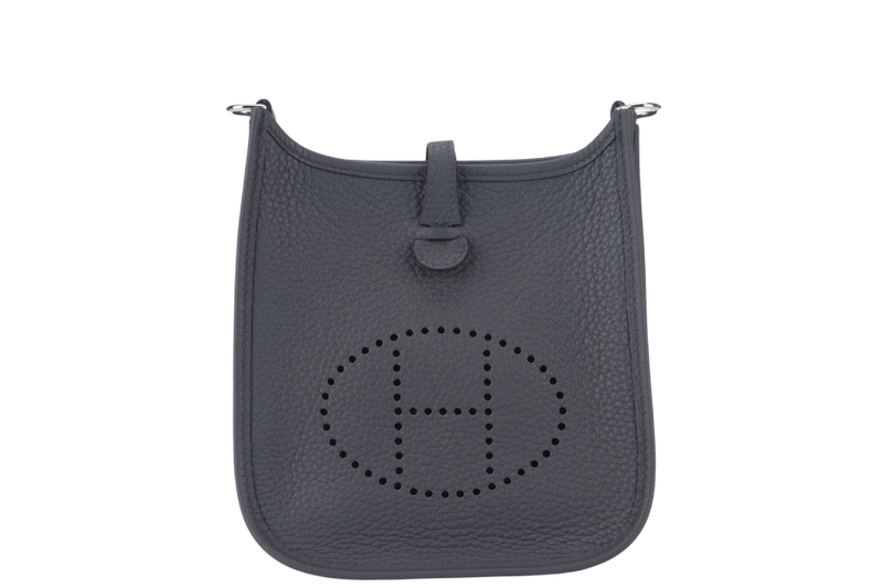 HERMES EVELYNE TPM STAMP W (YEAR 2024) GRIS MISTY CLEMENCE SILVER HARDWARE WITH STRAPS AND DUST COVER