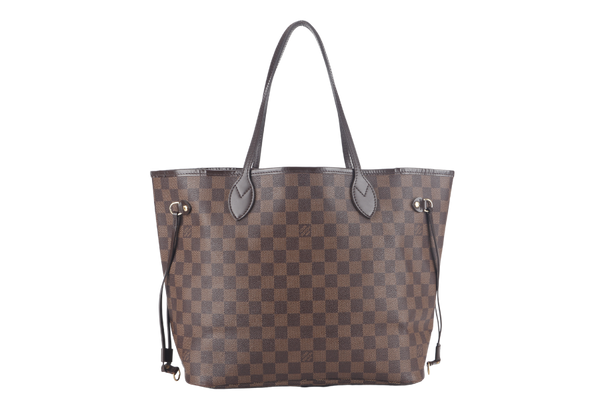 LOUIS VUITTON NEVERFULL MM DAMIER EBENE CANVAS GOLD HARDWARE SP0122 NO DUST COVER