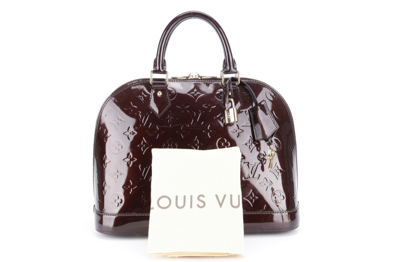 LOUIS VUITTON ALMA PM (M10153) PURPLE VERNIS LEATHER WITH LOCK&KEYS AND DUST COVER