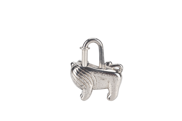 HERMES LION MOTIF SILVER PADLOCK