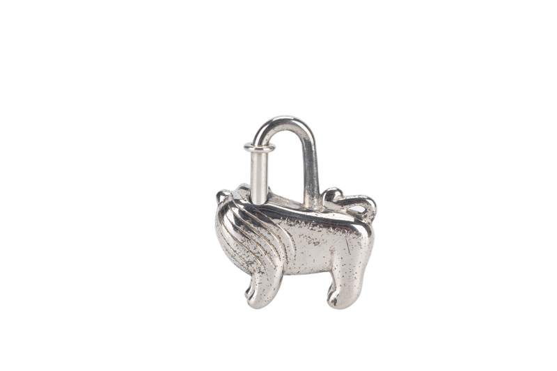 HERMES LION MOTIF SILVER PADLOCK