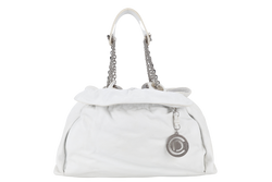 CHRISTIAN DIOR LE TRENTE WHITE LEATHER SHOULDER BAG SILVER HARDWARE NO DUST COVER