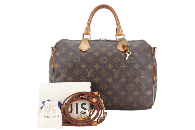 LOUIS VUITTON SPEEDY BANDOULIERE 30 WITH STRAP, LOCK & KEYS AND DUST COVER