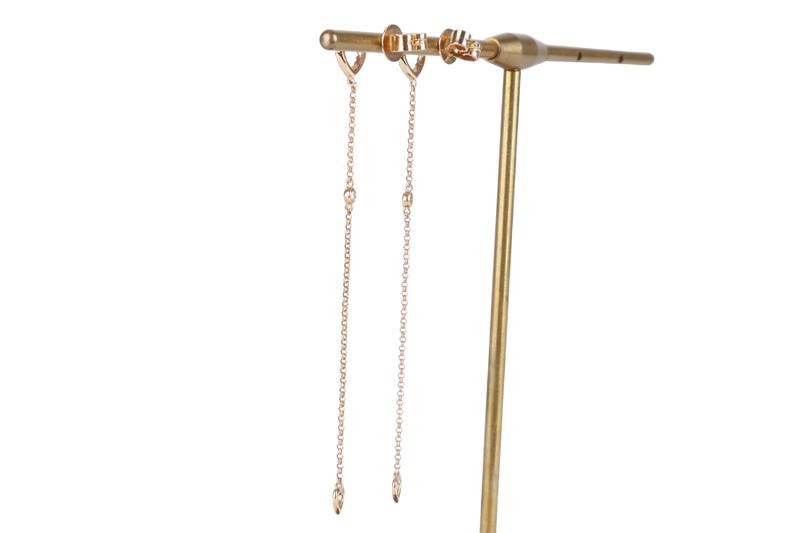 K18 750 YELLOW GOLD EARRINGS WITH DIAMONDS